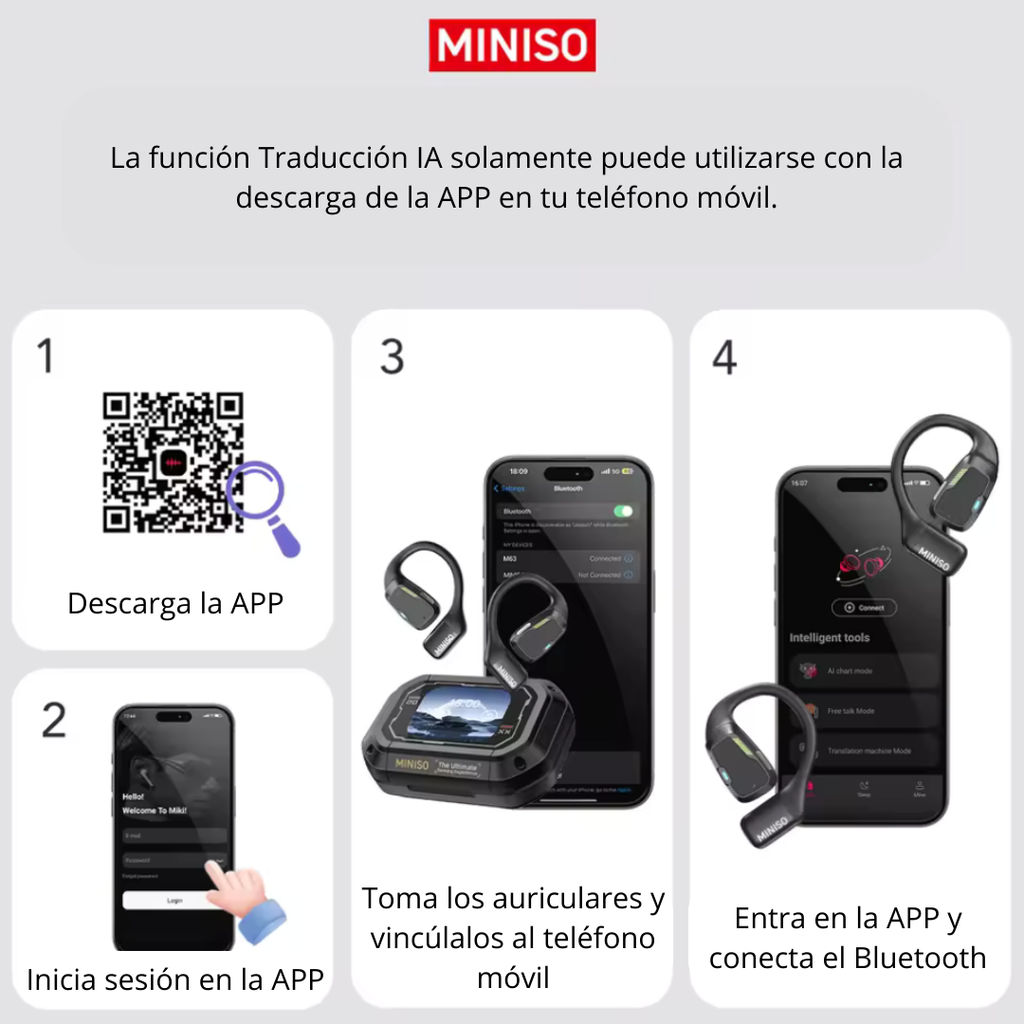 Auriculares Bluetooth Traductores Varios Idiomas